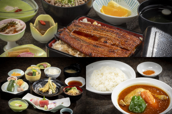 【お食事付き日帰りプラン一例】<br />
メニュー3種類/昼食or夕食からお選びいただけます。<br />
※要事前予約